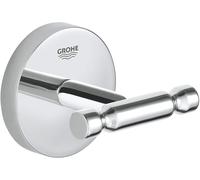 GROHE Baucosmopolitan Chrome Double Robe Hook for Bathroom Towel Hanger