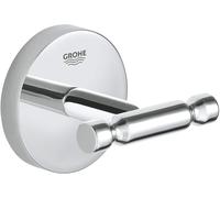 GROHE Baucosmopolitan Double Robe Hook - Chrome Wall-Mounted Towel Hanger
