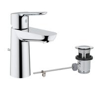 Grohe BauEdge Cloakroom Mono Basin Mixer Tap with Waste - Chrome 23356000