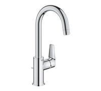 Tall Basin Tap Grohe BauEdge L EcoJoy swivel spout with pop-up waste set Chrome