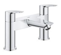 Grohe Bauedge Two-Handle Deck-Mounted Bath Filler, Chrome, 1/2" - 118mm Spout (Model 25216001)
