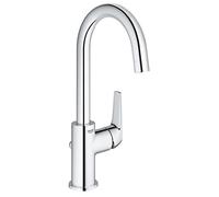 GROHE Bauflow Single-Lever Basin, L-Size A Water-Saving Tap with High Swivel Spout and Pop-Up Waste Set, Chrome Finish 23753000