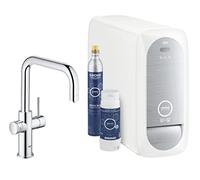 GROHE Blue Home Duo Starter Kit - Kitchen Mixer Tap for Filtered, Chilled and Sparkling Water (Includes Cooler Unit, Filter and Co2 Carbonization Bottle) High Swivel U-Spout, Chrome 31456001