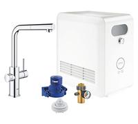 GROHE Blue Professional Duo Kit - Kitchen Mixer Tap for Filtered, Chilled and Sparkling Water (High Swivel L-Spout with Pull-Out Spray Head, Includes Cooler Unit), Chrome 31326002