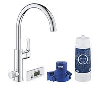 Grohe Blue Pure Eurosmart Duo Starter Kit: Filter Tap with Separate Handle for Filtered Water - C-spout, Chrome, 30383000