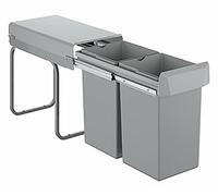 GROHE Blue Under-Sink Pull-Out Recycling Waste System, 2x15L Bins 40855000 | Floor-mounted full extension for 30cm+ cabinets, Manual telescopic pull-out setup, Fits GROHE Blue Home & Red M/L