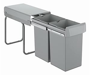GROHE Blue Under-Sink Pull-Out Recycling Waste System, 2x15L Bins 40855000 | Floor-mounted full extension for 30cm+ cabinets, Manual telescopic pull-out setup, Fits GROHE Blue Home & Red M/L