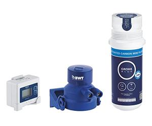 GROHE Blue Under Sink Water Filter Starter Set - Activated Carbon Filter Head, Flow Meter, Capacity 1500 L, For Use With Blue Pure Kitchen Taps, Model 41136000