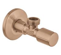 GROHE Brass Angle Valve 1/2 Inch - Pre-Roughened Connection Thread for Easy Sealing, Wall Connection 1/2" with Outlet 1/2", Metal Push-On Escutcheon Ø 55 mm, Brushed Warm Sunset, 22041DL1