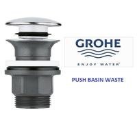 GROHE Clicker Pop Up Basin Waste Large Mushroom Push Click Clack Slotted 40824