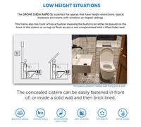 GROHE CONCEALED WALL HUNG CISTERN WC TOILET FRAME WITH GLOSS CHROME FLUSH PLATE