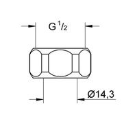 Grohe Connection nut 1/2"x14.5, 2 pieces Universal