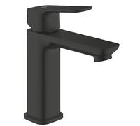 GROHE Cubeo Single-Lever Basin Mixer M-Size Phantom Matt Black | SilkMove Cartridge, 5L/min Flow Limiter, Temperature Limiter, LongLife Finish, Square Body Design