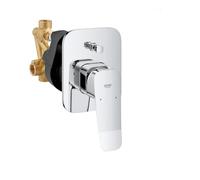 GROHE Dice - Built-in Bath Tap Including Concealed Body (Set for Final Installation, 46 mm Ceramic Cartridge, Automatic Diverter: Bath/Shower), Chrome, 1018900000