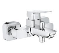 GROHE Dice Exposed Bath/Shower Mixer Tap with Automatic Diverter (Wall Mounted, Metal Lever, 35mm Ceramic Cartridge, Integrated Non-Return Valve, with QuickSpanner for Easy Fit), Chrome, 1018720000