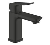 GROHE Dice Lever Basin Mixer Tap with Pop-Open Waste Set (S-Size 152mm, 28mm Ceramic Cartridge, Water & Energy Saving, Tails 3/8 Inch, Easy to Fit with The Included QuickTool), Matt Black, 1018612430