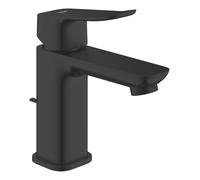 GROHE Dice Single Lever Basin Mixer Tap with Pop-Up Waste Set (S-Size 152 mm, 28 mm Ceramic Cartridge, Water Saving, Tails 3/8 Inch, Easy to Fit with The Included QuickTool), Matt Black, 1018562430
