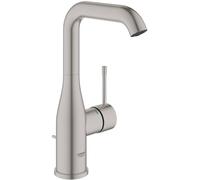 GROHE Essence - Single Lever Basin Mixer L-Size with Swivel Spout and Flow Limiter with pop-up waste set supersteel