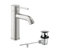 GROHE Essence - Single Lever Basin Mixer S-Size with pop-up waste set supersteel