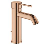 GROHE Essence Basin Mixer Tap with Pop-Up Waste Set (S-Size 208 mm, Metal Lever, 28 mm Ceramic Cartridge, Water Saving, 3/8 Inch Tails), Rose Gold, 23589DA1