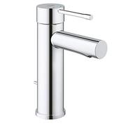 GROHE Essence Basin Mixer Tap with Pop-Up Waste Set (S-Size 208 mm, Metal Lever, 28 mm Ceramic Cartridge, Water Saving, 3/8 Inch Tails), Chrome, 32898001