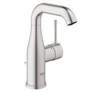GROHE Essence Basin Tap with Pop-Up Waste Set (M-Size 193mm, Curved Swivel Spout, 28 mm Ceramic Cartridge, Water Saving, 3/8 Inch Tails, Min. Pressure 1 Bar), Supersteel, 23462DC1