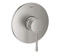 GROHE Essence Concealed Shower Mixer Trim Set (Metal Lever and Escutcheon Retroactively 6° Adjustable, 46 mm Ceramic Cartridge, without Roughing-In-Set), SuperSteel, 24057DC1