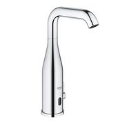 GROHE Essence E Infra-Red Electronic Wall Basin Tap with Mixing Device (without Power Supply, 7 Pre-Set Programs, Auto Flush, Adjustable Swivel Area 360°, 3/8 Inch Tails), Chrome, 36444000