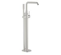 GROHE Essence Floor-Mounted Bath Filler (Hand Shower, Automatic Bath/Shower Diverter, 35mm Ceramic Cartridge, Swivel Spout Projection 277mm, Hose 1.25m, without Roughing-In-Set), Supersteel, 23491DC1