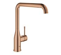 GROHE Essence Kitchen Mixer Tap (High L-Spout 300 mm, 28 mm Ceramic Cartridge, Adjustable Swivel Area 360°, 3/8 Inch Tails), Rose Gold, 30269DA0