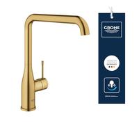 GROHE Essence Kitchen Mixer Tap (High L-Spout 300 mm, 28 mm Ceramic Cartridge, Adjustable Swivel Area 360°, 3/8 Inch Tails), Brushed Gold, 30269GN0