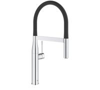 GROHE Essence Professional Kitchen Tap (360° Swivel High Spout, Magnetic Docking, 2 Spray Laminar and Jet, 28 mm Ceramic Cartridge, 3/8 Inch Tails), Chrome, 30294000