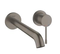 GROHE Essence Single Lever Wall Mounted 2 Hole Basin Mixer Tap (Without Concealed Body, Mousseur 5.7 l/min, 230mm Spout, Centre Distance 110 mm, Easy to Install), Brushed Anthracite, 19967AL1