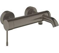 GROHE Essence Wall Mounted Exposed Bath Filler (Metal Lever, 35 mm Ceramic Cartridge, Automatic Bath/Shower Diverter, Protected Against Backflow, Min Pressure 1.0 Bar), Brushed Hard Graphite, 33624AL1