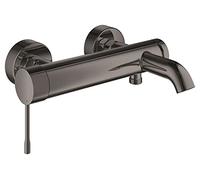 GROHE Essence Wall Mounted Exposed Bath Filler Tap (Metal Lever, 35 mm Ceramic Cartridge, Automatic Bath/Shower Diverter, Protected Against Backflow, Min Pressure 1.0 Bar), Hard Graphite, 33624A01