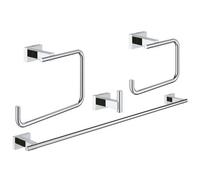 GROHE Essentials Cube New 4-In-1 Master Bathroom Accessories Set Chrome 40778001