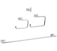 Grohe Essentials Cube Chrome Effect Zinc Alloy Bathroom Accessory Set, Set Of 4
