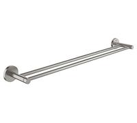 GROHE Essentials Double Towel Rail (600mm) German Engineered, Metal In Stainless Steel-Look and with Concealed Fastening 40802DC1