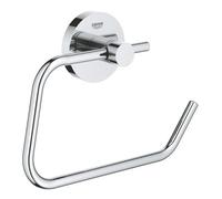 Grohe Essentials Gloss Polished Wall-Mounted Toilet Roll Holder (H)119mm (W)167mm