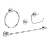 GROHE Essentials New 4-In-1 Master Bathroom Accessories Set Chrome 40823001