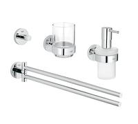GROHE Essentials New 4-in-1 Master Bathroom Accessories Set Chrome 40846001