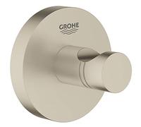 GROHE Essentials Robe Hook, German eEngineered, Metal in Brushed Nickel and with Concealed Fastening, 40364EN1
