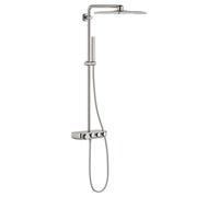 GROHE Euphoria Smartcontrol 310 Cube Shower System, Shower Set, Shower Mixer, Thermostat, Stainless Steel Look, 26508DC0