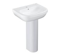 Grohe Euro Gloss White Oval Floor-Mounted Full Pedestal Basin