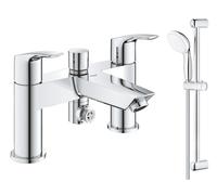 GROHE Eurosmart Bath Shower Mixer Tap Twin Lever Deck Mounted Tempesta Rail Kit