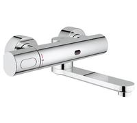 GROHE Eurosmart Ce Touchless Thermostatic Basin Mixer with Infrared Sensor Technology, Chrome Water-Saving Tap, 187mm Swivel Cast Spout, 36333000