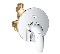 GROHE Eurostyle Single-Lever Bath Mixer A Chrome Wall-Mounted Trim Set for Concealed Installation 23730003