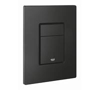 GROHE Even - Flush Plate for Concealed GD2 Cisterns (Water-Saving, Dual Flush with Start-and-Stop Activation for Pneumatic Drop Valve AV1, Easy to Install), Size 156 x 197 mm, Phantom Black, 38966KF0