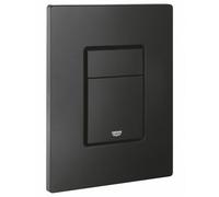 GROHE Even - Flush Plate for Concealed GD2 Cisterns (Water-Saving, Dual Flush with Start-and-Stop Activation for Pneumatic Drop Valve AV1, Easy to Install), Size 156 x 197 mm, Phantom Black, 38966KF0