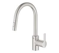Grohe Feel - Spltischbatterie C-Auslauf herausziehbare Dual Splbrause supersteel